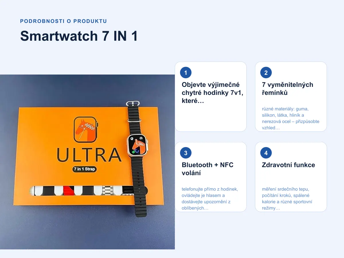 Podrobnosti o produktu: Smartwatch 7 IN 1