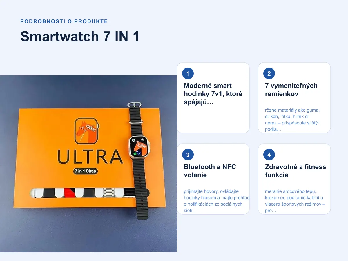 Podrobnosti o produkte: Smartwatch 7 IN 1