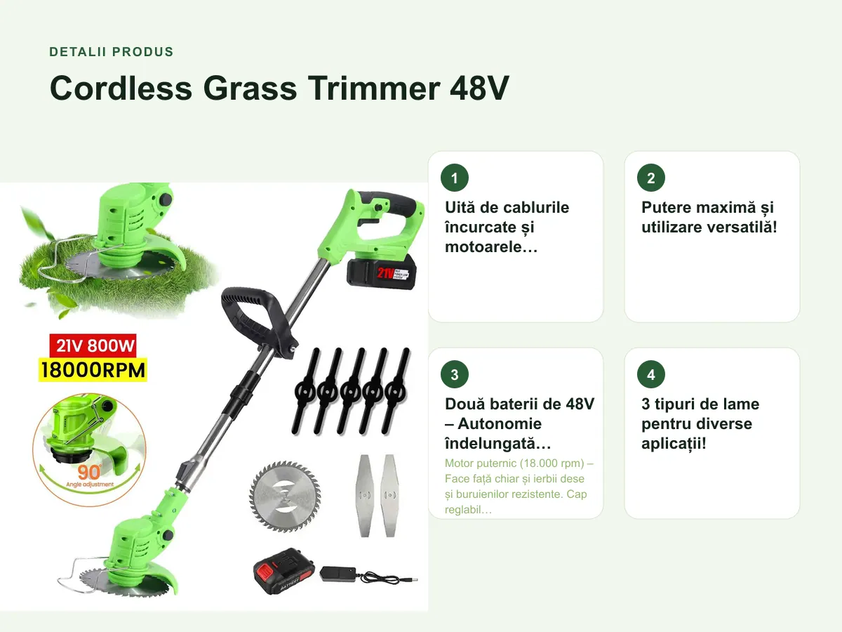 Detalii produs: Cordless Grass Trimmer 48V