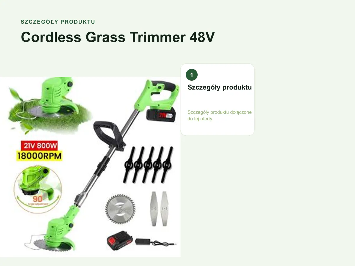 Szczegóły produktu: Cordless Grass Trimmer 48V