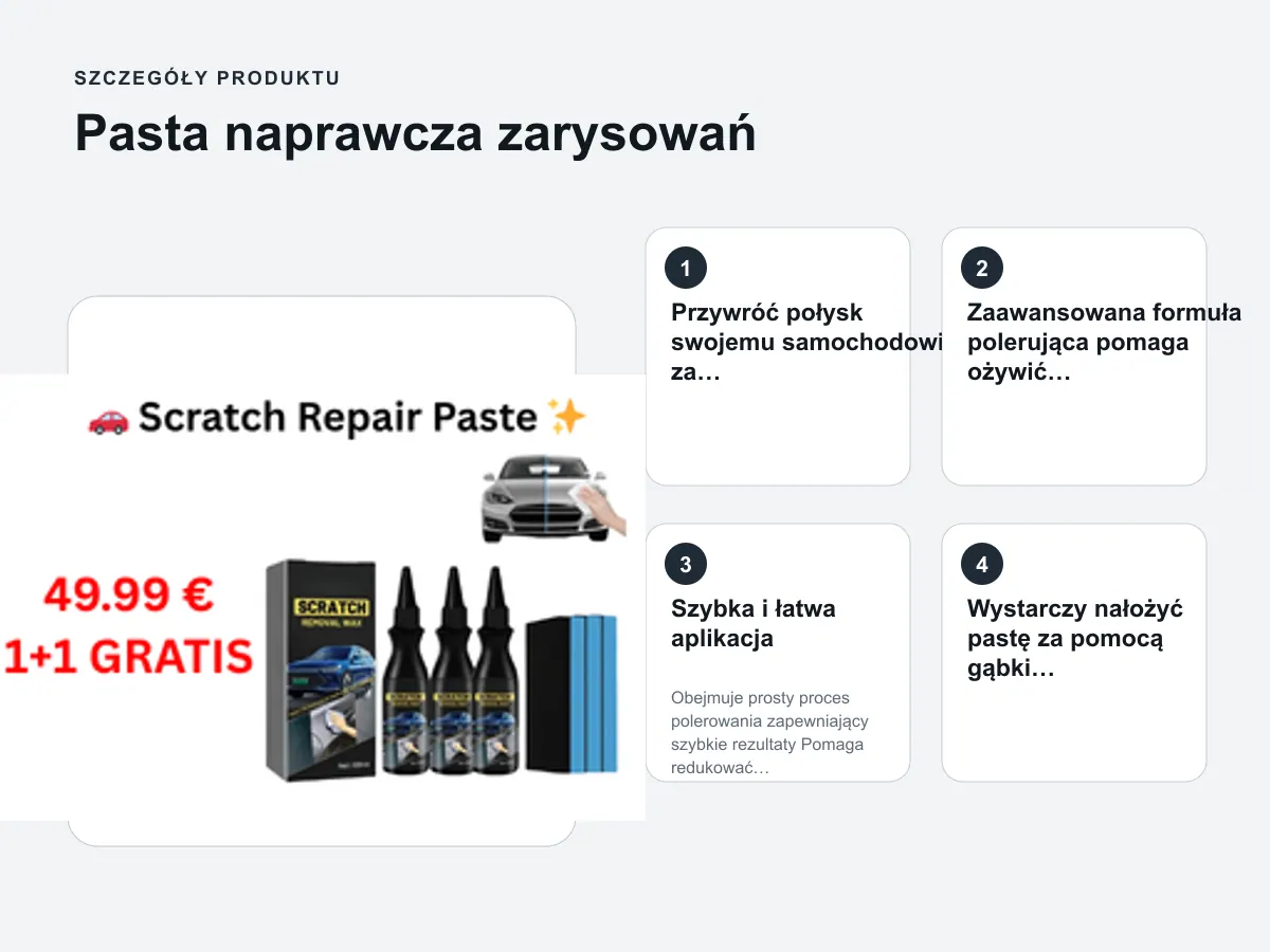 Szczegóły produktu: Pasta naprawcza zarysowań