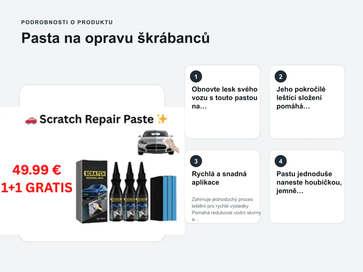 Podrobnosti o produktu: Pasta na opravu škrábanců