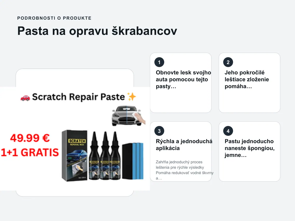 Podrobnosti o produkte: Pasta na opravu škrabancov