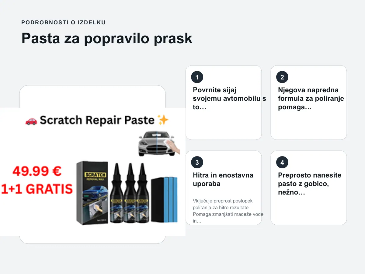 Podrobnosti o izdelku: Pasta za popravilo prask