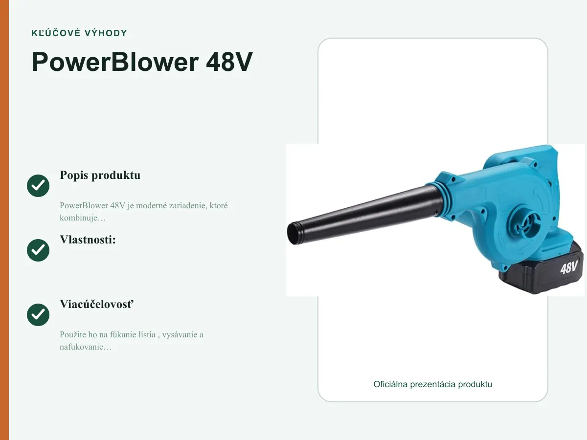 Kľúčové výhody: PowerBlower 48V