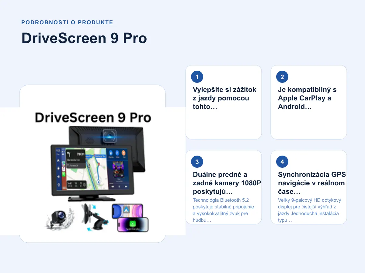 Podrobnosti o produkte: DriveScreen 9 Pro