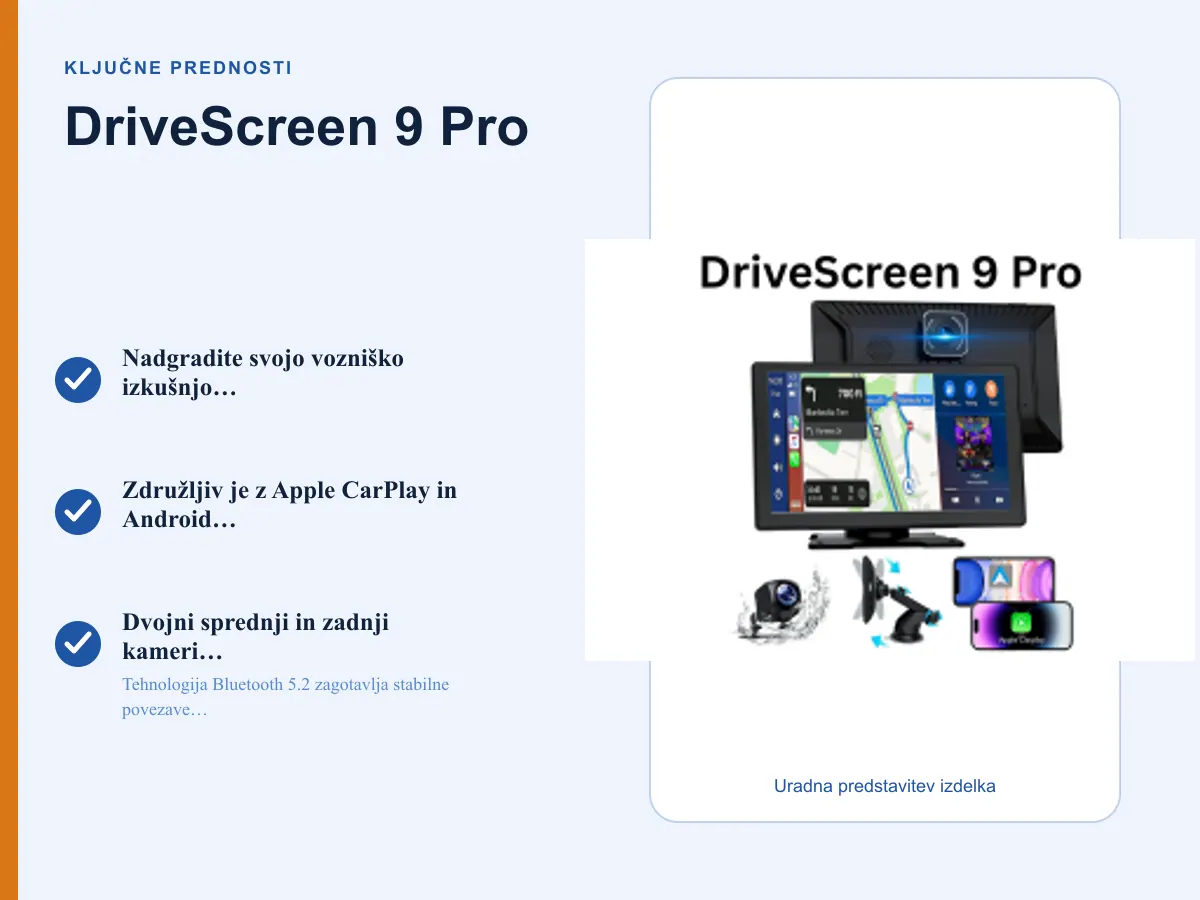 Ključne prednosti: DriveScreen 9 Pro