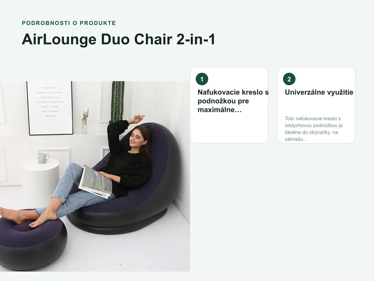 Podrobnosti o produkte: AirLounge Duo Chair 2-in-1