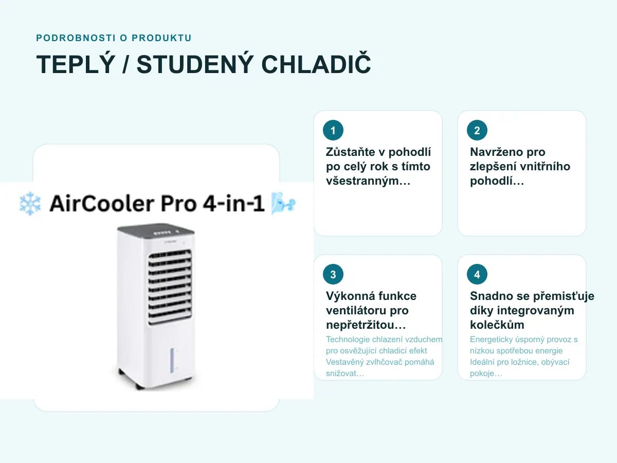 Podrobnosti o produktu: TEPLÝ / STUDENÝ CHLADIČ