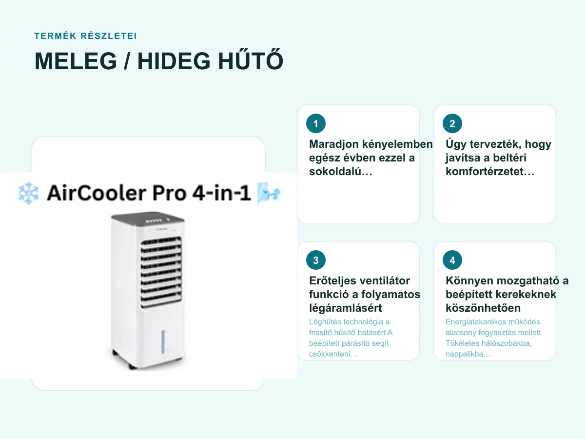 Termék részletei: MELEG / HIDEG HŰTŐ