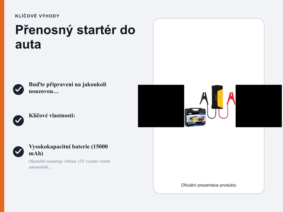 Klíčové výhody: Přenosný startér do auta