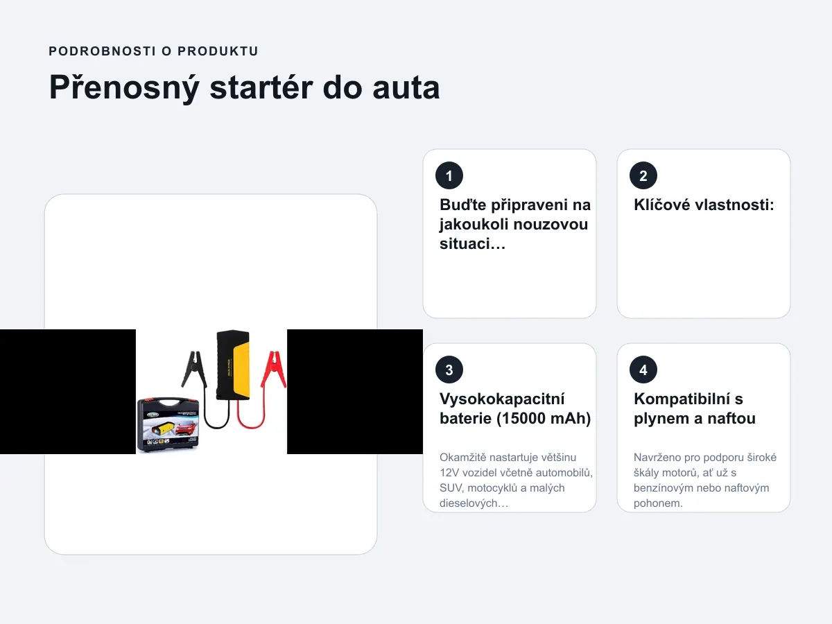 Podrobnosti o produktu: Přenosný startér do auta