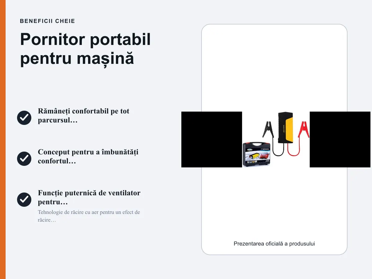 Beneficii cheie: Pornitor portabil pentru mașină