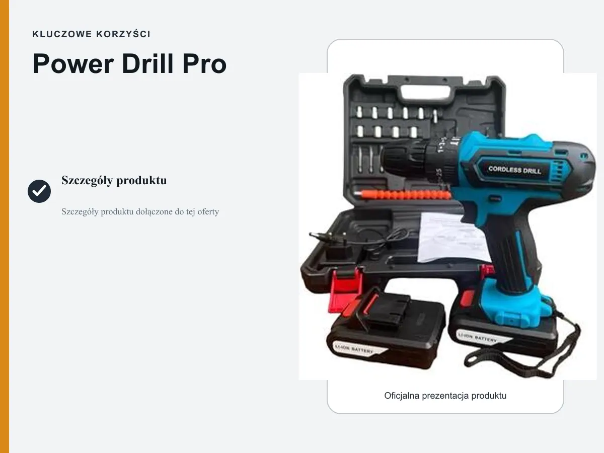 Kluczowe korzyści: Power Drill Pro