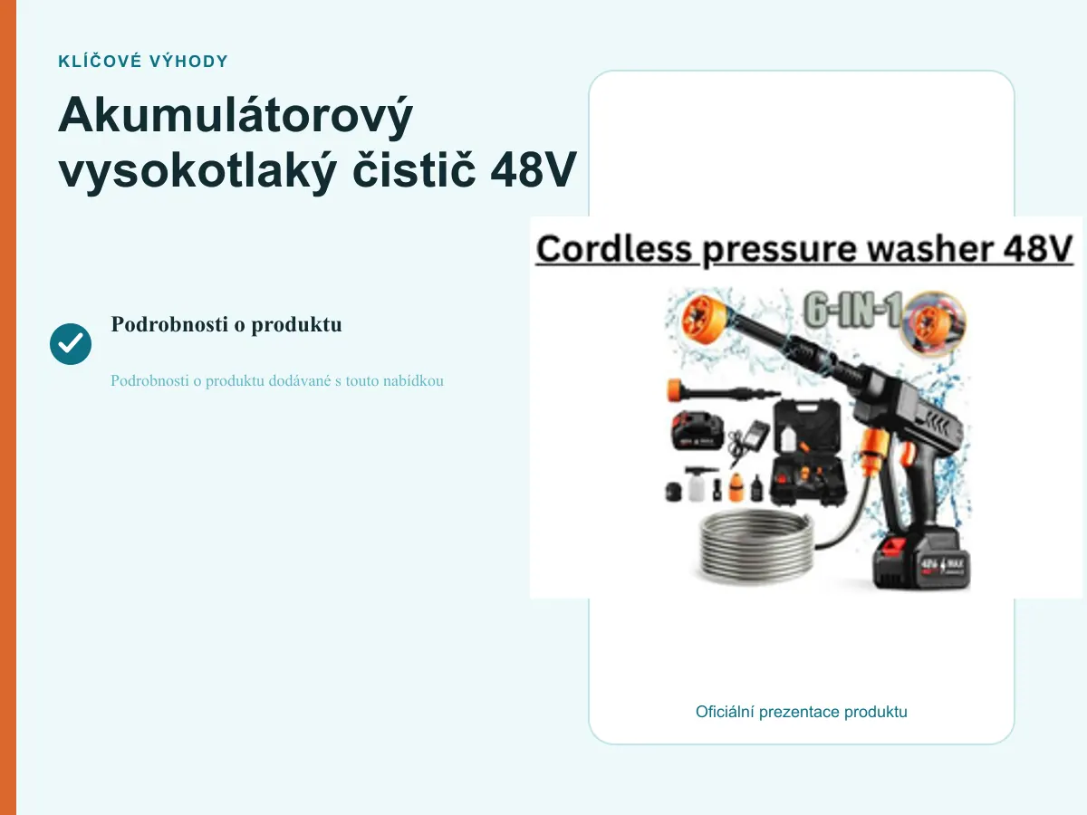 48V akumulátorový vysokotlaký čistič – výkon a mobilita ve vašich…
