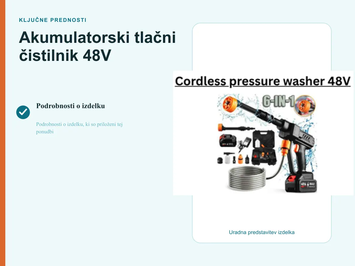 48 V akumulatorski visokotlačni čistilnik – moč in mobilnost v…