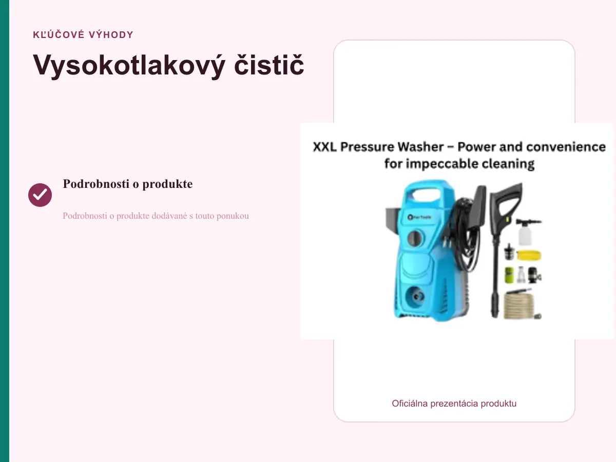 Kľúčové výhody: Vysokotlakový čistič