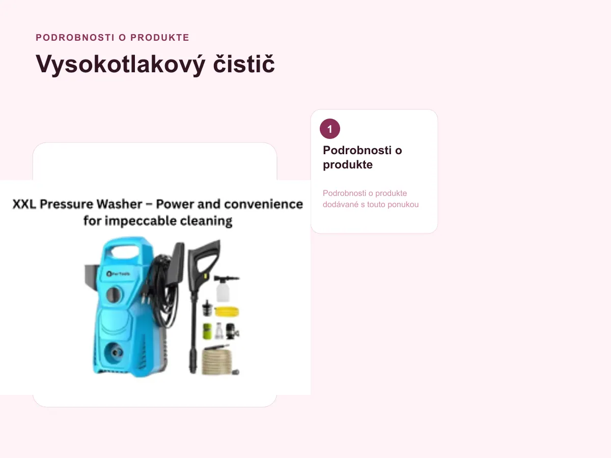 Podrobnosti o produkte: Vysokotlakový čistič