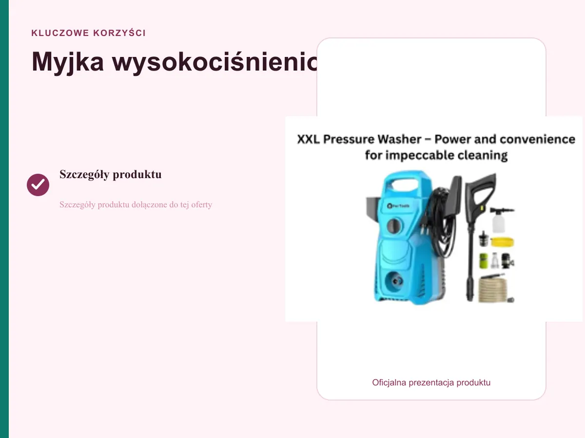 Kluczowe korzyści: Myjka wysokociśnieniowa