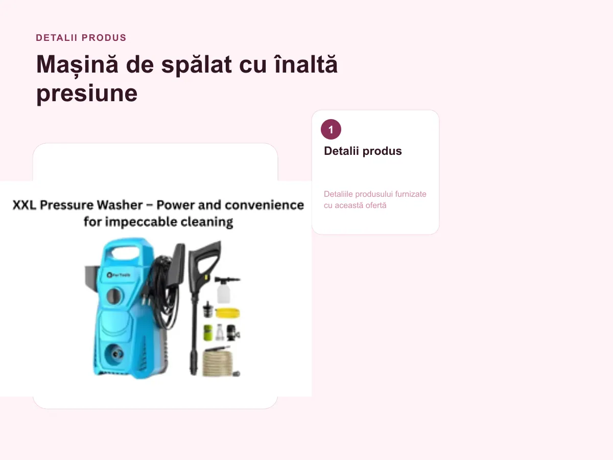 Detalii produs: Mașină de spălat cu înaltă presiune