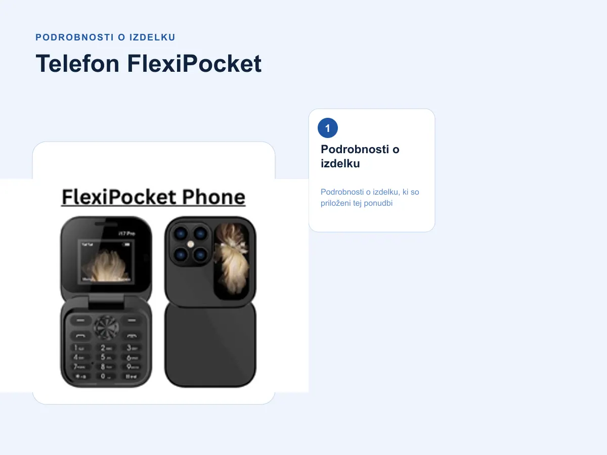 Podrobnosti o izdelku: Telefon FlexiPocket