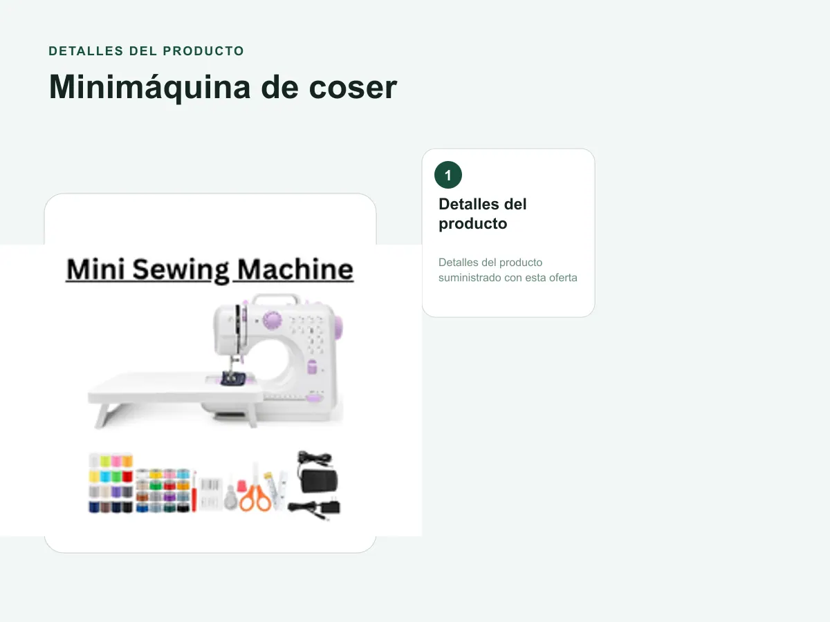 Esta máquina de coser eléctrica portátil está diseñada para…