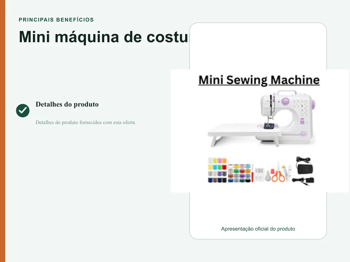 Principais benefícios: Mini máquina de costura