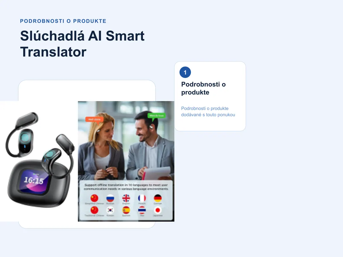 Podrobnosti o produkte: Slúchadlá AI Smart Translator