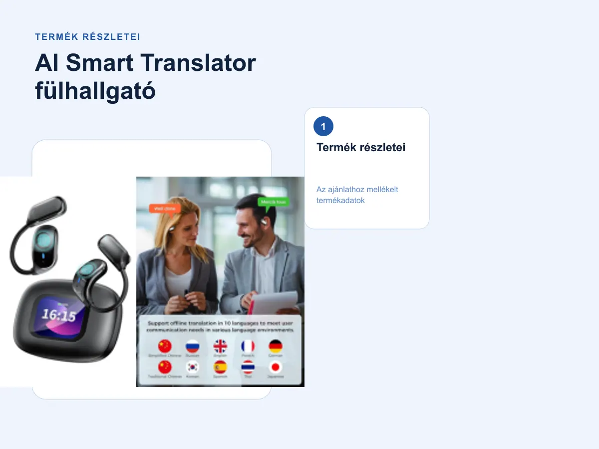 Termék részletei: AI Smart Translator fülhallgató