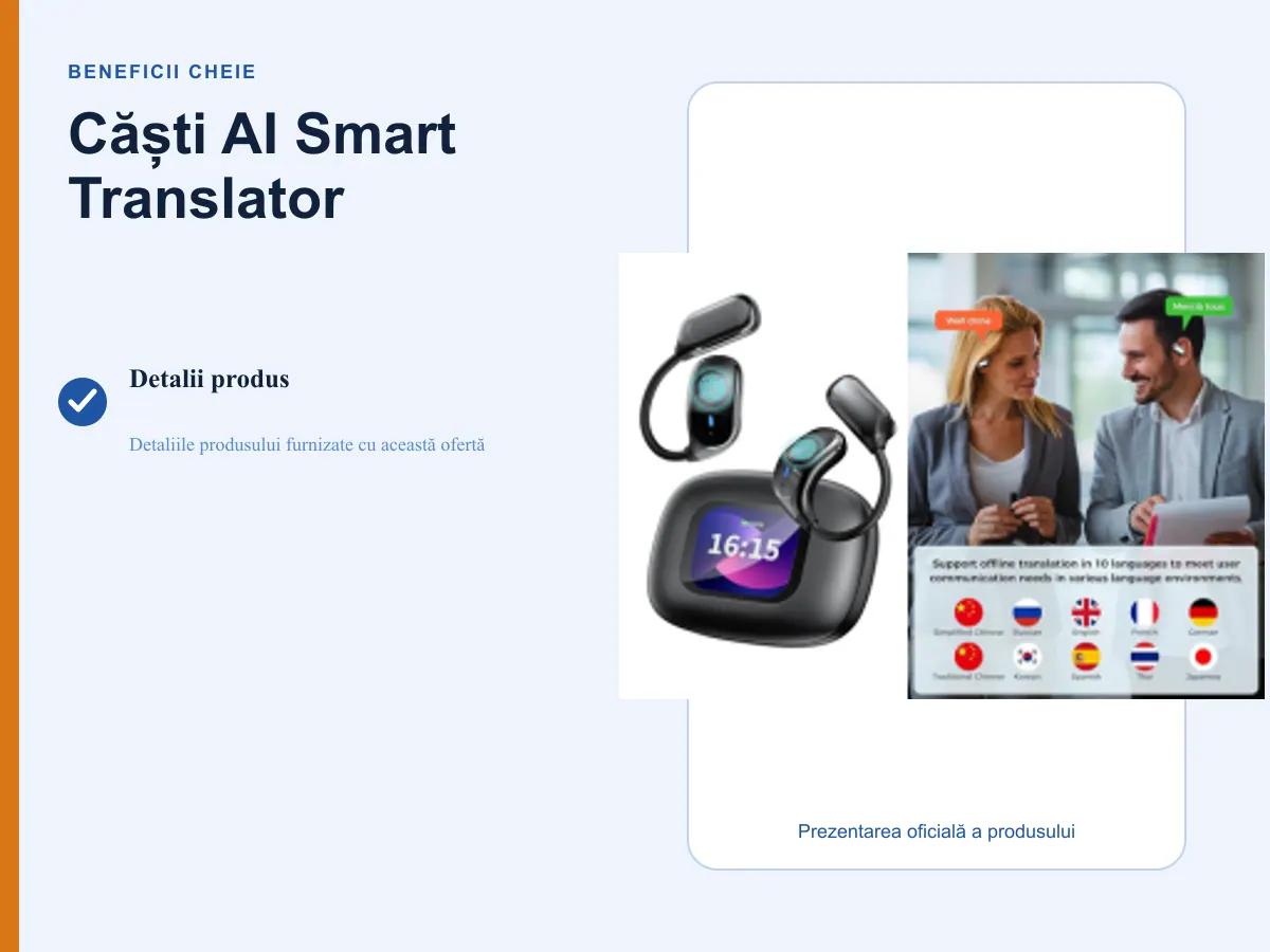 Beneficii cheie: Căști AI Smart Translator