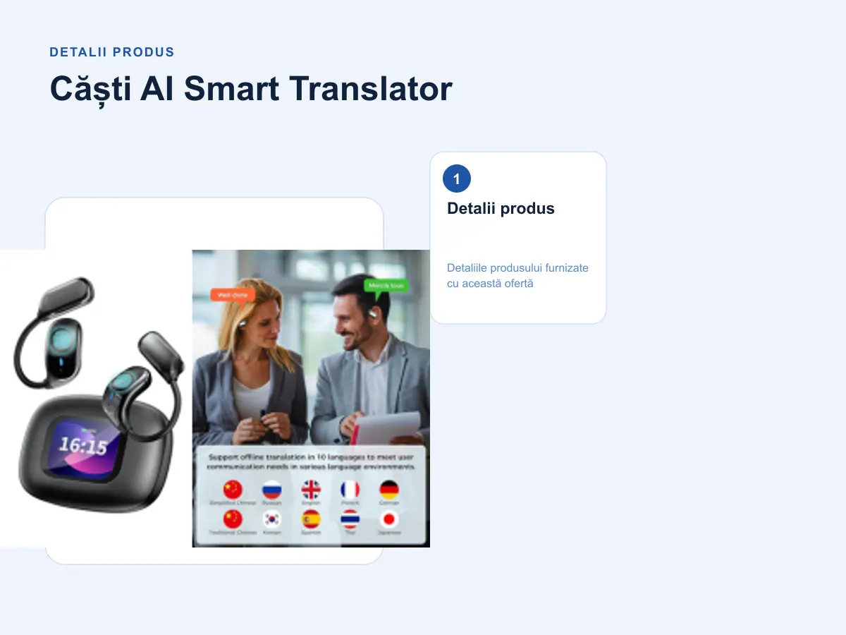 Detalii produs: Căști AI Smart Translator