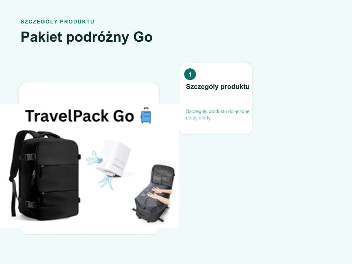 Szczegóły produktu: Pakiet podróżny Go