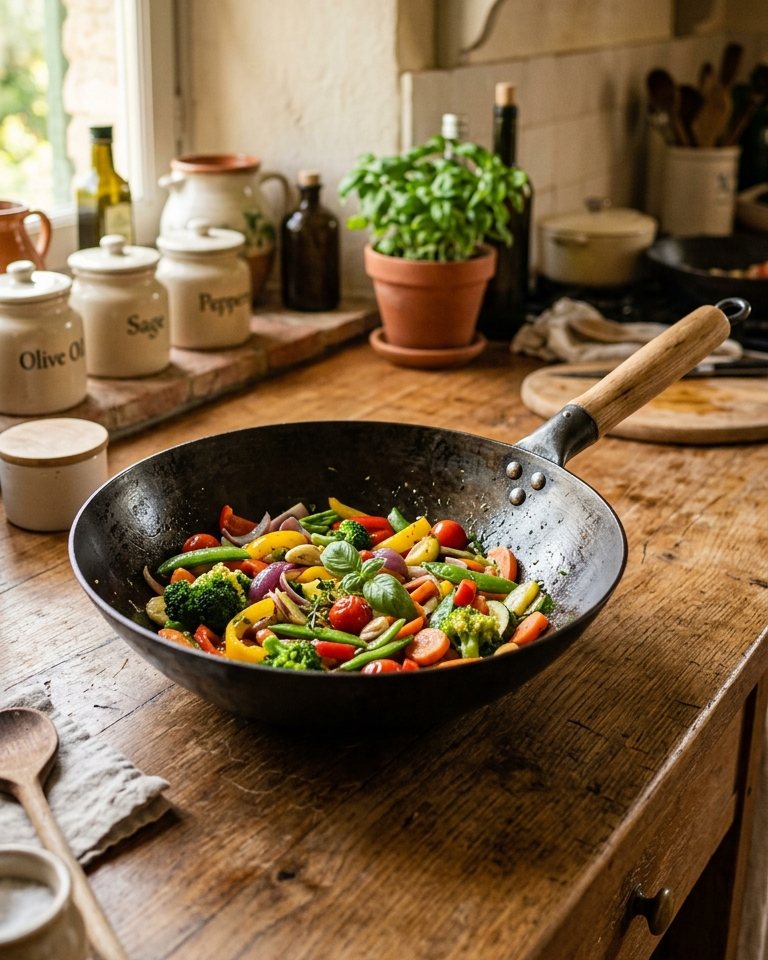 Padella wok da 30 cm in alluminio forgiato