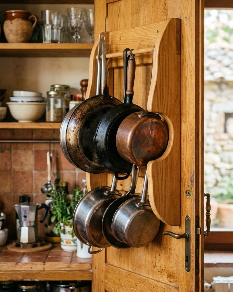 Portapadelle salvaspazio da montare sull'anta della cucina