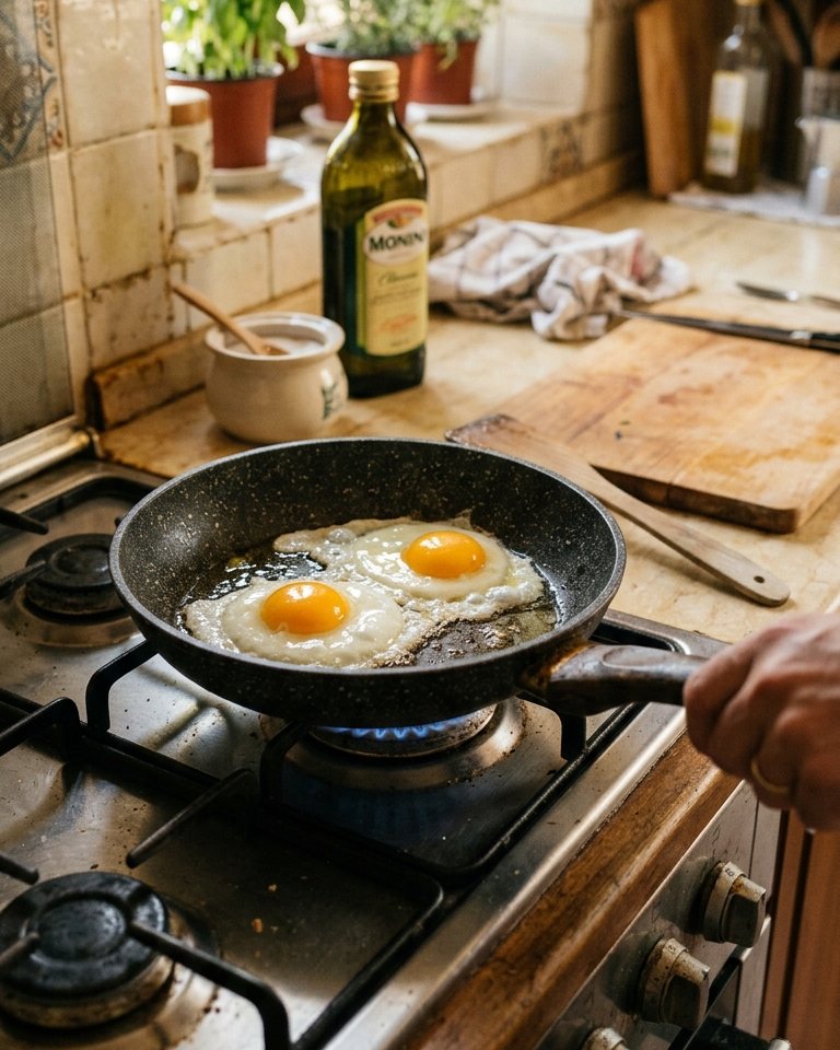 Foto cliente: le padelle Cozelia in uso sul fornello di casa