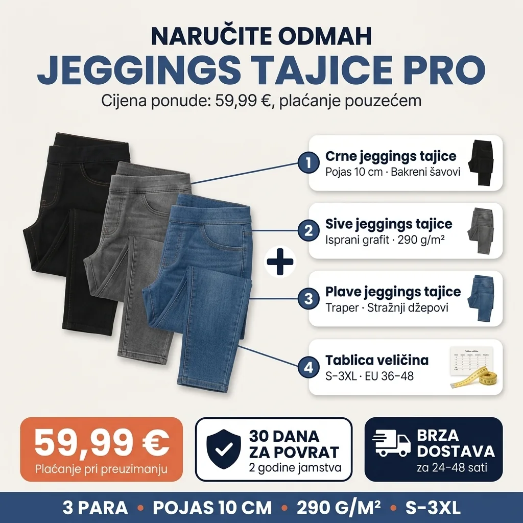 Ponuda jeggings tajica PRO: 3 para, crne, sive i plave, plaćanje pri preuzimanju