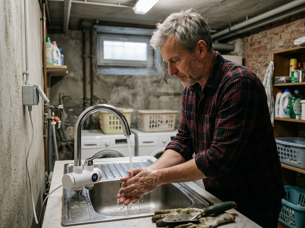Mosókonyha a pincében