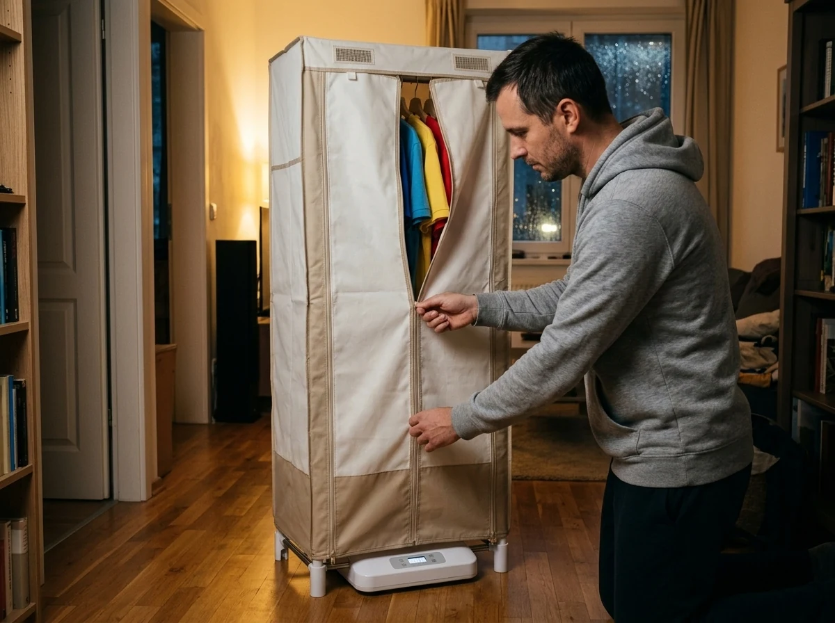 Hordozható ruhaszárító gép: körbe szárít