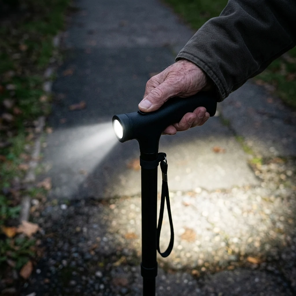 Zložljiva palica z LED: ne pade