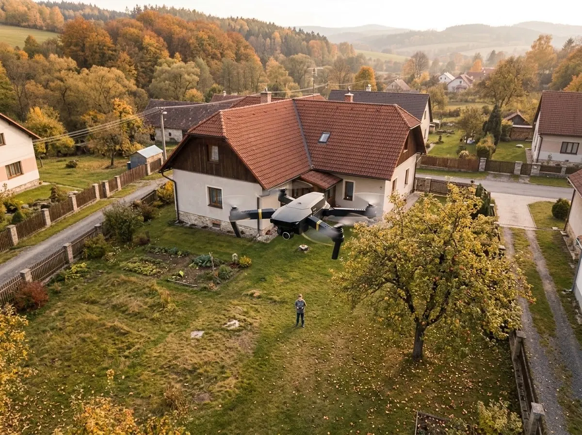 Dom a záhrada zhora