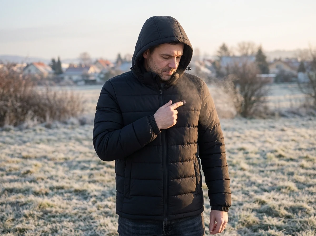 Vyhrievaná bunda: chrbát, krk, hruď